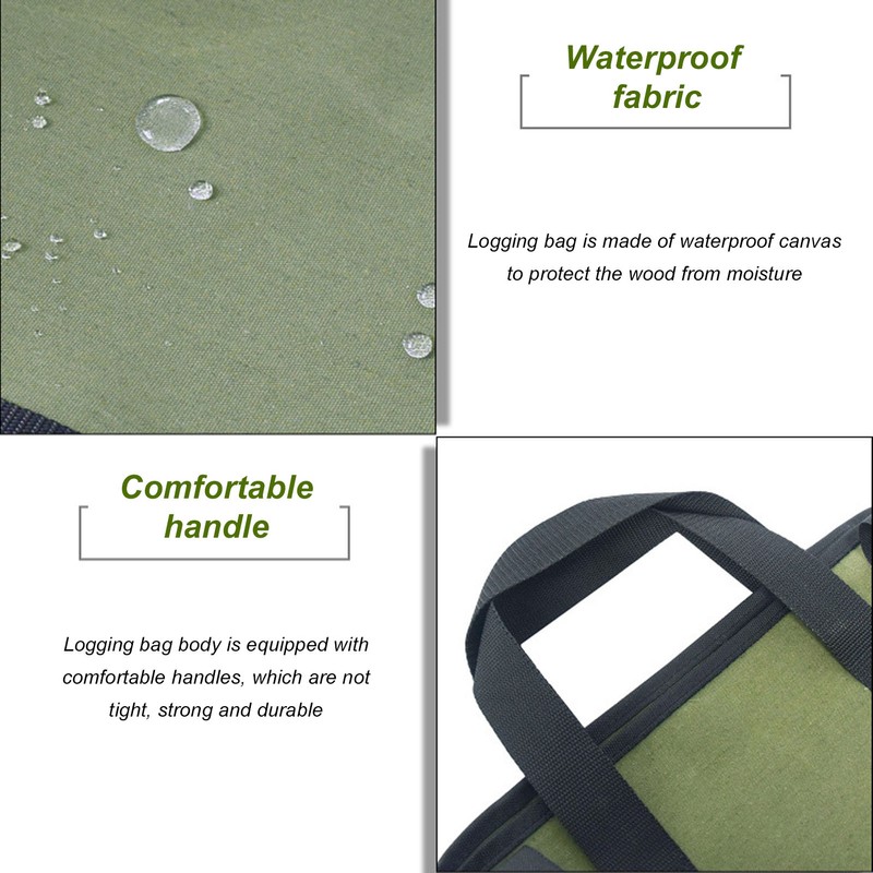 Canvas Large Capacity Firewood Storage Bag Waterproof Portable Log Carrier