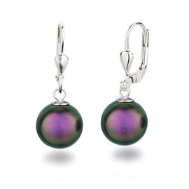 Schöner-SD Pearl Drop Earrings 925 Silver 10 mm, Silver