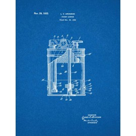Pocket Lighter Patent Print Blueprint (8" x 10") M11205