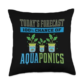 Aquaponic System Fish Tank Aquarium Gardening Plants Throw Pillow, 18x18, Multicolor