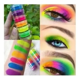 Aedc Sombras De Ojos Neón Brillantes - Kit De 6 Colores