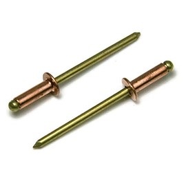 Copper Pop Rivets 1/8 Diameter Brass Mandrel Blind Rivets Dome Head 4-2 (1/8"Diameter x 1/8" Grip) Qty 100