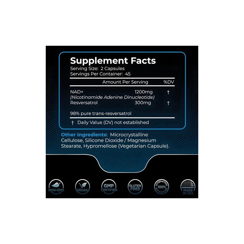 Suplemento en cápsula Wellness Labsrx NAD+ de Nad+ 1500 mg