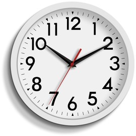 DAXSMY Wall Clock Small Analog 8 Inch Silent Non Ticking Battery Operated Modern Simple Decorative for Kitchen Office Bedroom Bathroom Living Room(White)