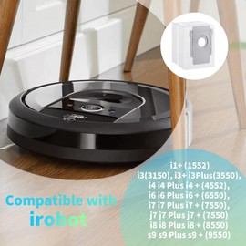 8 Pack Vacuum Bags Compatible with irobot i1+, i3, i3+, i4, i4+, i6, i6+, i7, i7+, j7, j7+, j8, j8+, s9, s9+ Robot Vacuum,2.7 L Large Capacity Disposable Bag Accessories Set (8)