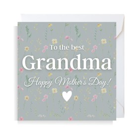 Second Ave To The Best Grandma Flower Mother's Day Square Grandma Greetings Card