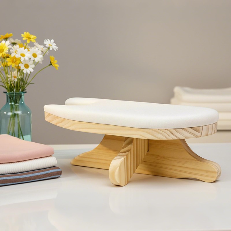 DE-LIANG Tailors Ironing Board with Pine Wood Base, Cotton Cover