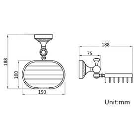 7Trees Vintage Style Solid Brass Wall Mounted Bath Shower Soap Dish Holder Bathroom Accessories Soap Basket Antique Brass and Oil Rubbed Bronze Soap Shelf (Antique Brass)