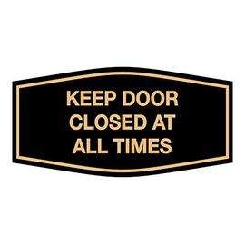 Signs ByLITA Fancy Keep Door Closed At All Times Sign(Black Gold) - Medium