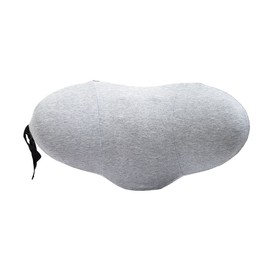 Lumbar Support Pillow Cotton Memory Foam Ergonomic Curve Fit Spinal Massage Spots Waist Support Lower Back Pillow Light Gray 49x27x13.5cm/19.3x10.6x5.3in