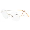 Eyekepper Titanium Rimless Round Circle Eyeglasses Gold