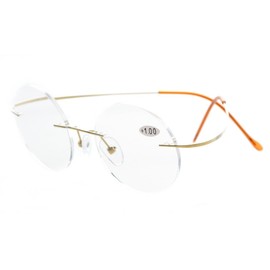 Eyekepper Titanium Rimless Round Circle Eyeglasses Gold