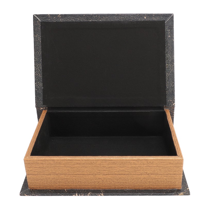 Book Shape Storage Box Large Capacity Wooden European Style Decorative