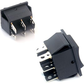 Switian 6Pcs 6-Terminals 3 Position ON/OFF/ON DPDT Boat Rocker Switch 16A 250VAC 20A 125VAC