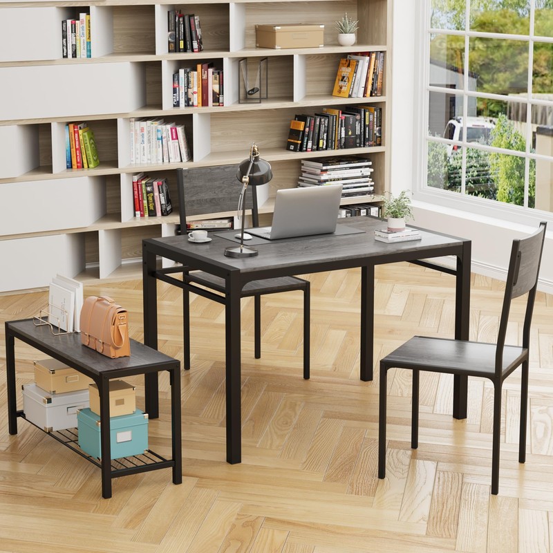 JUMMICO 43.3" Dining Table Set for 4, Kitchen Table with