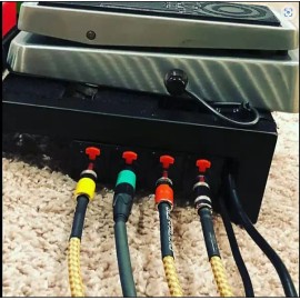 RJ Black Solderless jacks 1/4" TS and TRS for Pedalboards - 4 Locking 1/4" Jacks