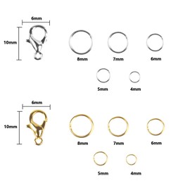 600 Pieces Jump Rings Stainless Steel Jewellery Repair Kit, Jewellery Accessories, Jewellery Making Accessories, 4-8 mm Silver Split Rings Jewellery Making, Key Ring Making (Gold + Silver)