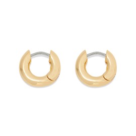 gorjana Women’s Lou Huggie Earrings, Small High Shine Chunky Hoops, Stainless Steel Post, 18K Gold Plated
