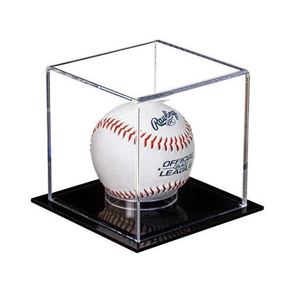 Better Display Cases Clear Acrylic Baseball or Tennis Ball Display Case with Black Base (B23)
