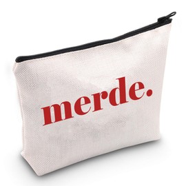 JXGZSO French Saying Cosmetic Bag Merde Makeup Pouch French Statement Pouch Bag French gift Paris Gift French Lovers Gift (merde Bag)