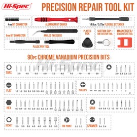 Hi-Spec 108pc Precision Screwdriver Bits & Opening Pry Bar Tool Kit Set for Electronics, Mobile Phones, Drones & Gadget Repair