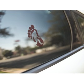 Bigfoot Footprint Sasquatch Track Vinyl Cutout Sticker Rub On Decal 2.15-by-3.25 Inches (Pink)