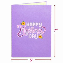 Paper Love 3D Pop Up Mothers Day Card, Happy Mothers Day, For Mom, Wife - 5" x 7" Cover - Includes Envelope and Note Tag