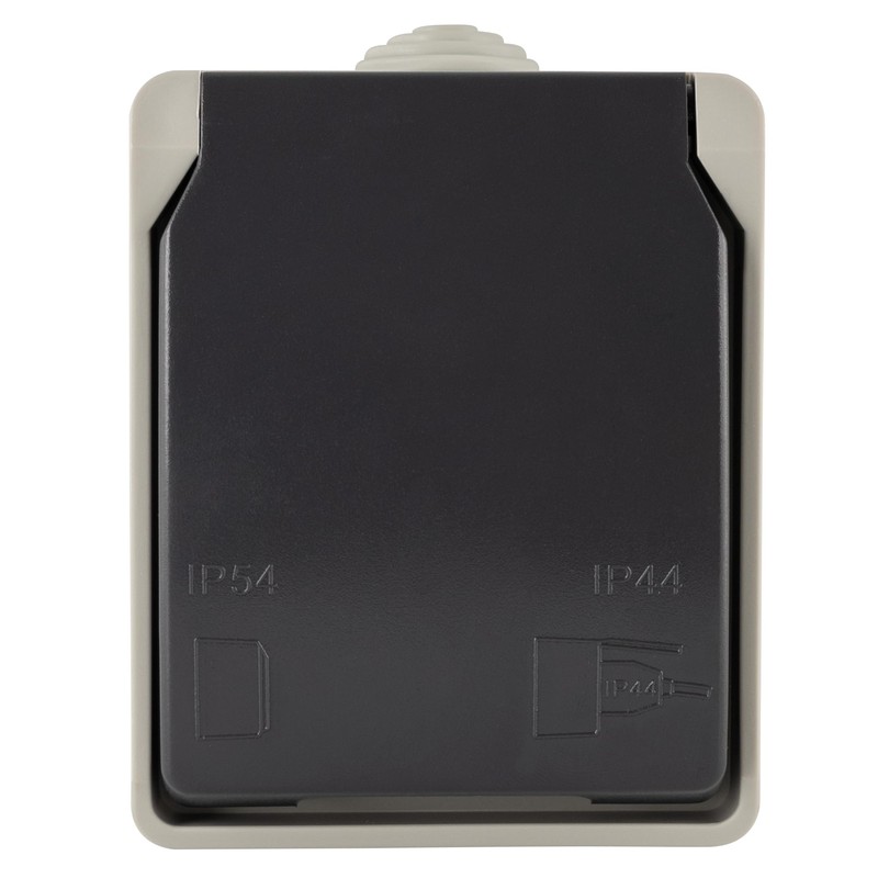 REV AquaBase 1-Way Socket - Wet Room, Splash-proof IP54 Double