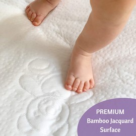Premium Cot Bed Mattress Protector 70 x 140 cm Noiseless Waterproof Pad Cover Fitted Sheet Natural Bamboo Silent Topper for Baby Toddler Children Cotbed