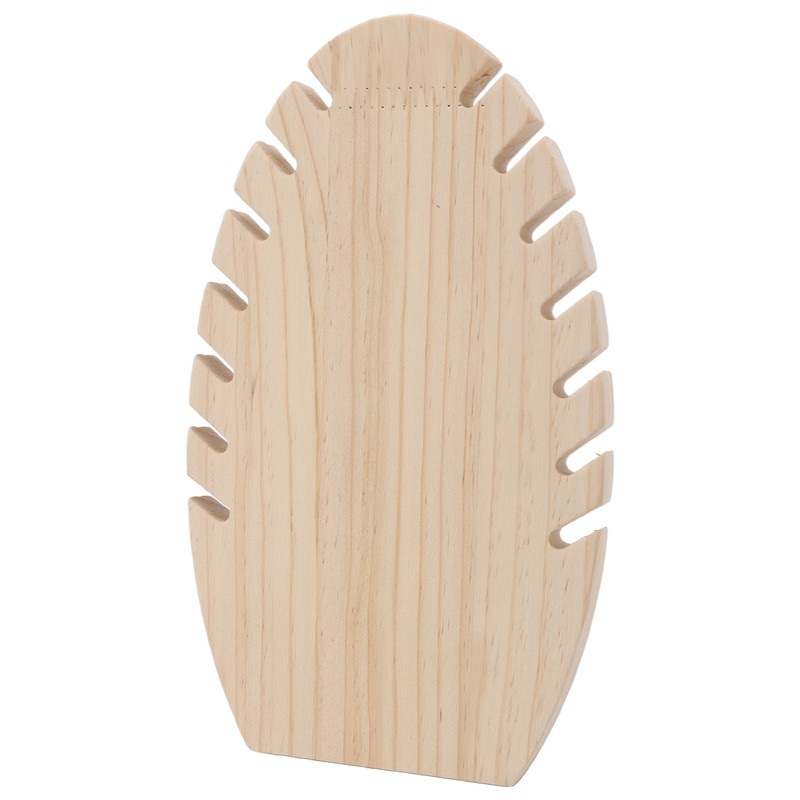 Jewelry Display Stand Freestanding Wooden Hand Made Flame Leaf Shape
