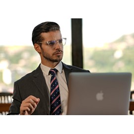 KissTies Mens Silk Tie Blue Necktie XL Stars N Stripes Ties