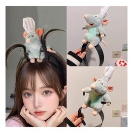 Raineed 2 Pieces Hairpin Bangs Headband, Women's Rat, Hair Ornament, Rat, Cute Headband, Decoration, Headband, Plush, Cosplay Accessory, Cute, Everyday