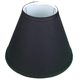 FenchelShades.com Round Lampshade 4" Top Diameter x 9" Bottom Diameter x 7" Slant Height with 6" Drop Slip Uno Attachment (Linen Black)