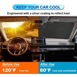 Windshield Sun Shade for Honda CR-V 2007 2008 2009 2010 2011 Front Window Shade - Sun Visor Protector Honda CRV Accessories Foldable Sunshade Blocks UV Rays Keeps Your Car Cooler