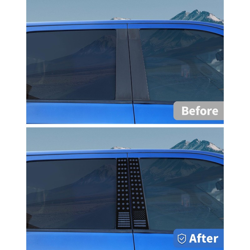 4pcs Aluminum Alloy American Flag Pillar Post Panel Trim for