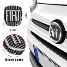 Fiat 3D Sticker Logo 500 Black 71 x 65 mm 14186A