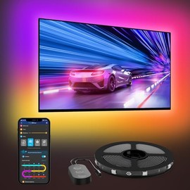Govee Govee LED TV Hintergrundbeleuchtung 2,4 M, RGBIC LED Strip fr 40-50 Zoll Fernseher, Intelligente Streifen mit Bluetooth & WLAN Steuerung, Funktioniert mit Alexa & Google Assistant, Musiksync