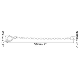 PATIKIL 2 Inch S925 Silver Necklace Extender, 4 Pack Gold Plated Chain Extenders Extension for Necklaces Bracelet Jewelry Making, Platinum