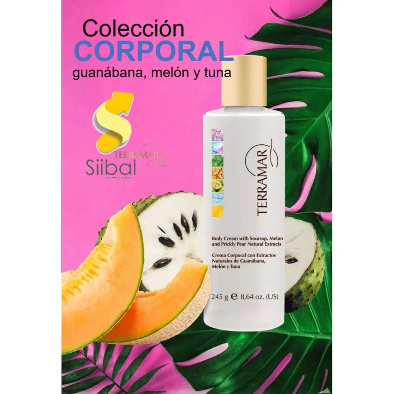 Crema Corporal Humectante Terramar con Guanábana, Melón y Tuna