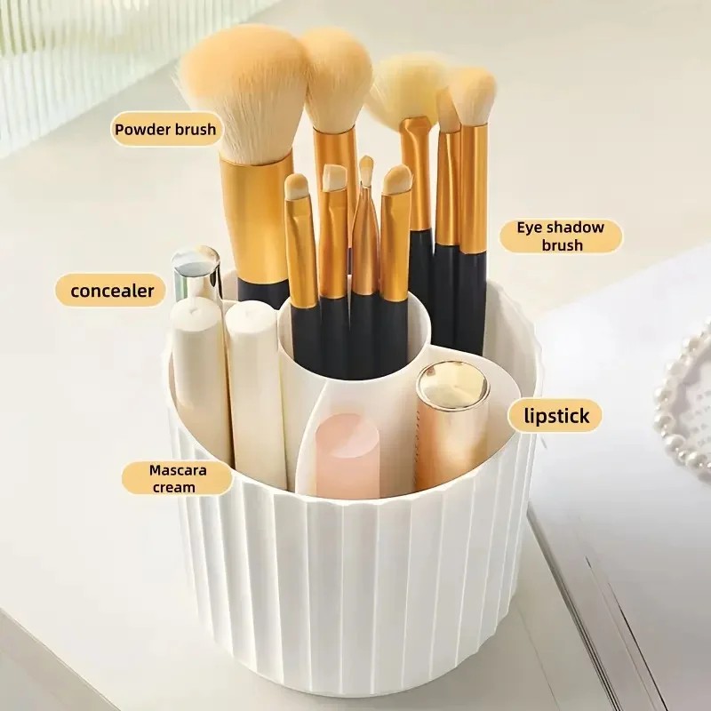rotating makeup brush holder