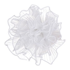 baotongle Flower Wrapping Mesh Paper Mesh Wrapping Paper for Flowers Pearl Edge Bouquet Packaging Paper Wrinkled Translucent for Mother's Day Valentine's Day Wedding Gift Packaging(11inchesx4.37Yard, White)