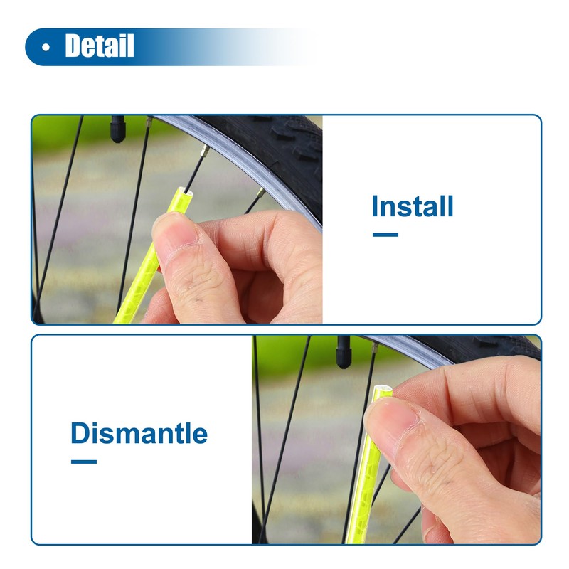 X AUTOHAUX 36 Pcs Yellow Bicycle Reflector Reflective Version Durable