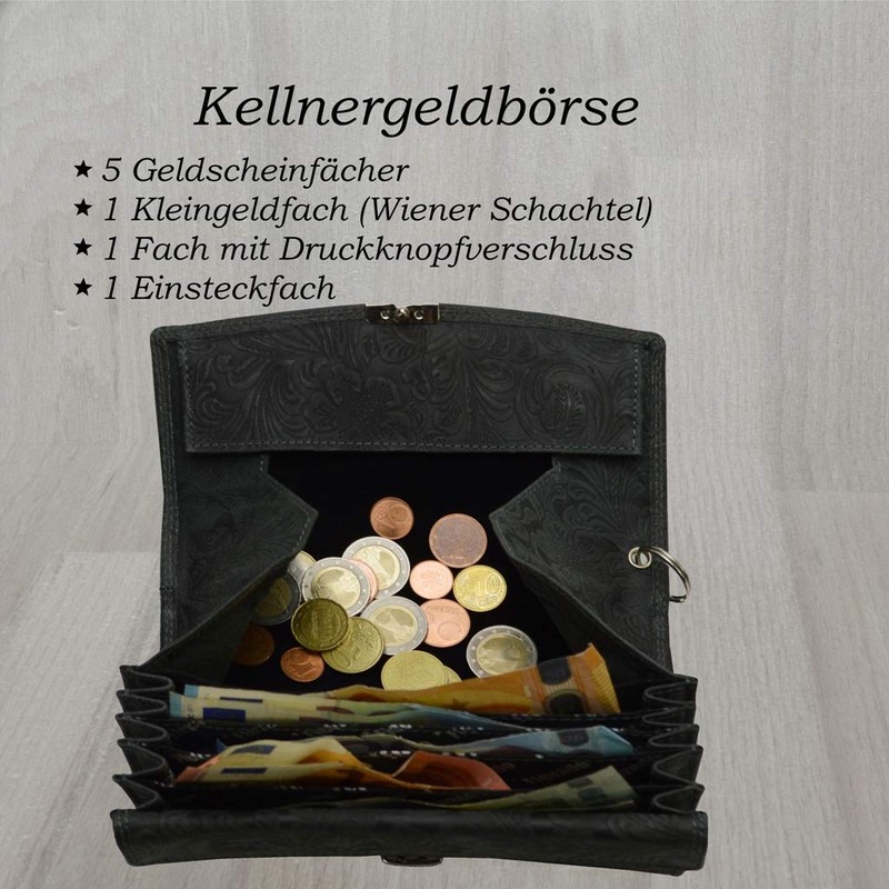 flevado Real Leather Gastro Waiter Service Wallet Large with Lilian