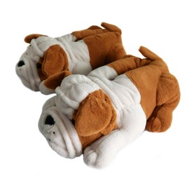 Friendly House Women's Fluffy Animal Slippers, Novelty Dog Slippers for Women and Men (Bulldog, Numeric_7)