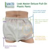 Leakmaster Deluxe Heavy Duty Adult Pullon Plastic Pants. Features Premium