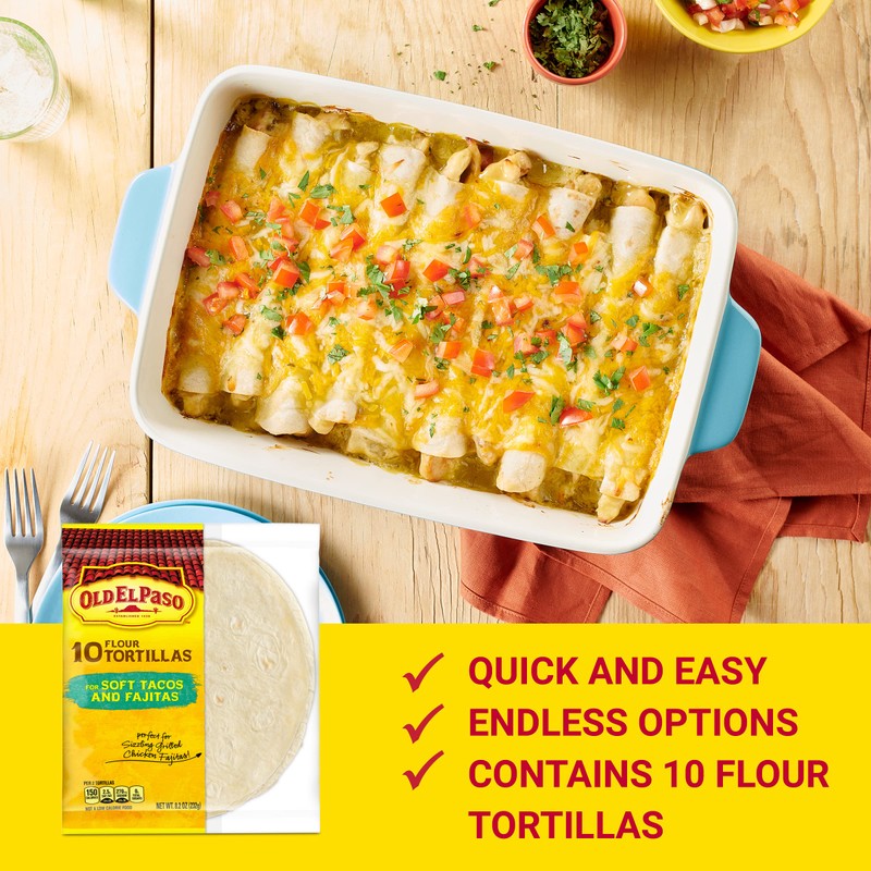 Old El Paso Flour Tortillas for Soft Tacos and Fajitas,