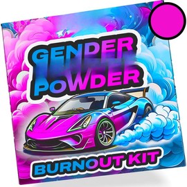 Blackout Gender Reveal Burnout Kit 2 x 2lb Powder + 40 Stickers & 2 Ribbons - Suitable for Cars,  &  (4lbs of BLUE Powder) - Color: Pink