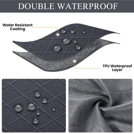 SearchI Stretch Bench Covers - Durable Washable Bench Cushion Slipcovers (Grey, Waterproof) - Living Room, Bedroom, Dining Room