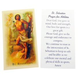 St Sebastian Holy Cards Set Prayer for Athletes Women or Men, Pack of 10