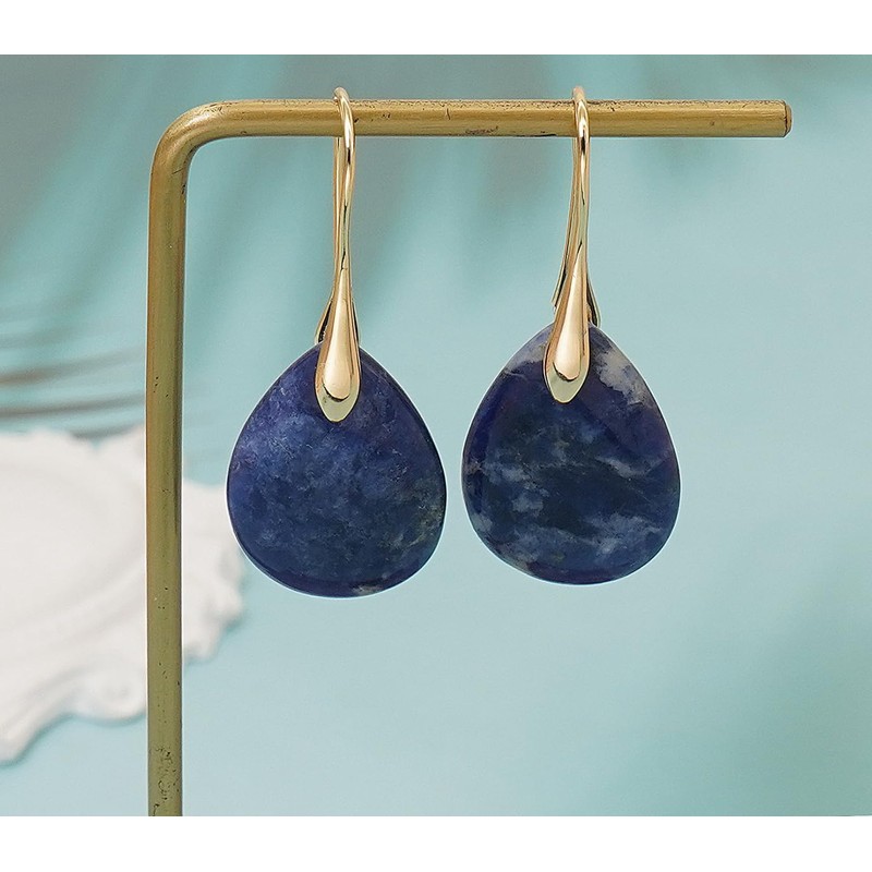 Wovanoo Natural Stone Earrings for Women Boho Dangle Drop Earrings